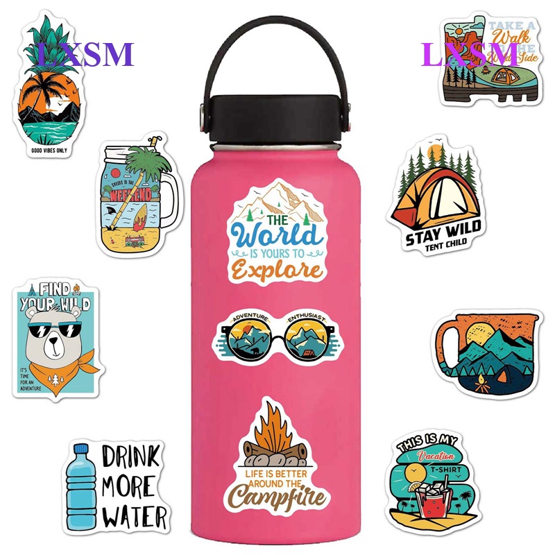 Set 100 Miếng Dán Chống Thấm Nước Họa Tiết Dễ Thương Trang Trí Bình Nước/ Ván Trượt/ Đàn Guitar/ laptop