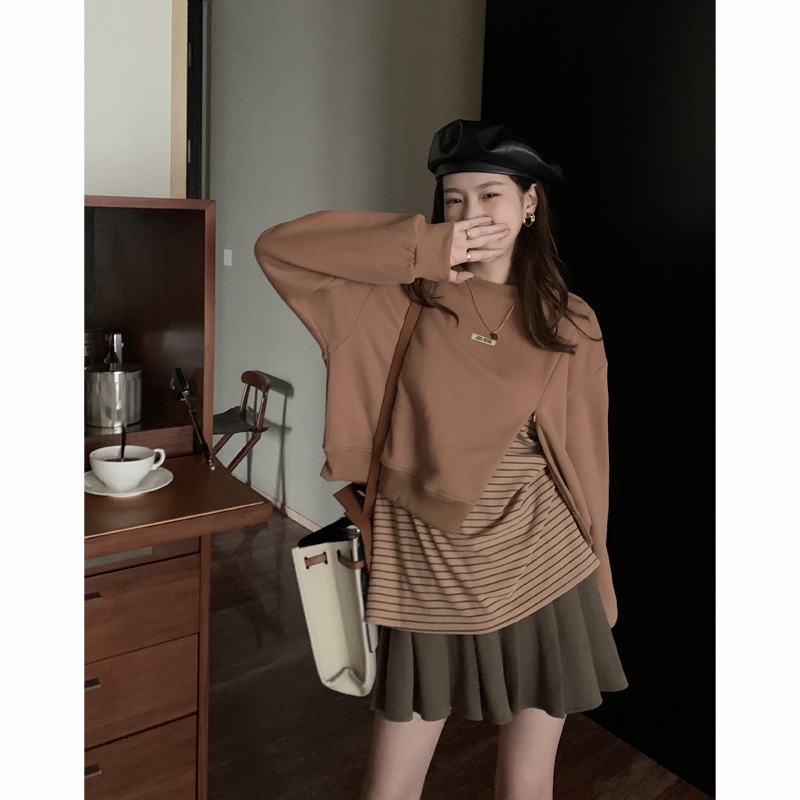 Áo Nỉ Sweater croptop nữ Dáng ngắn Áo nỉ kiểu nữ Dáng lửng Thiết kế Ulzzang Hàn Quốc Thời trang