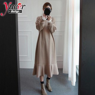 Đầm hàn quốc chính hãng m ~ 4xl thu đông phong cách phương tây ren thanh lịch khâu đuôi cá đầm gợi cảm ôm hơn nhìn đầm dài tay cô gái hàn quốc phải @
