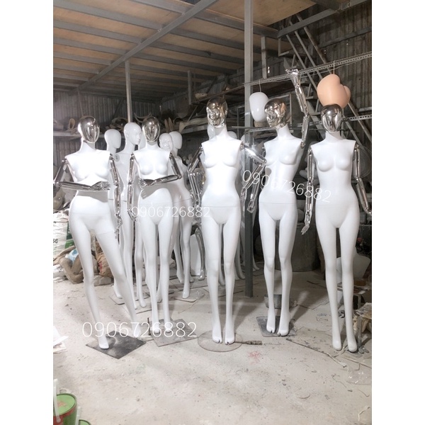 Manocanh nữ xi crom phối (tay,đầu)cao cấu