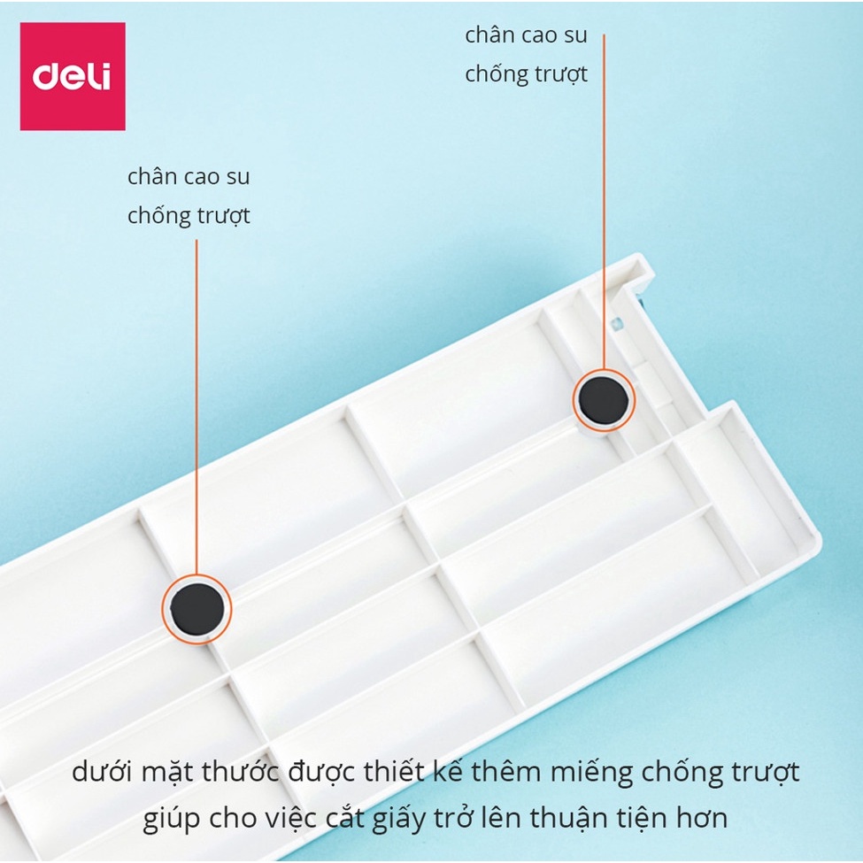 Bàn cắt giấy Deli mini khổ A4- sáng tạo thủ công, học tập,chính xác, tiện lợi, sắc, an toàn, điều chỉnh kích thước 14251