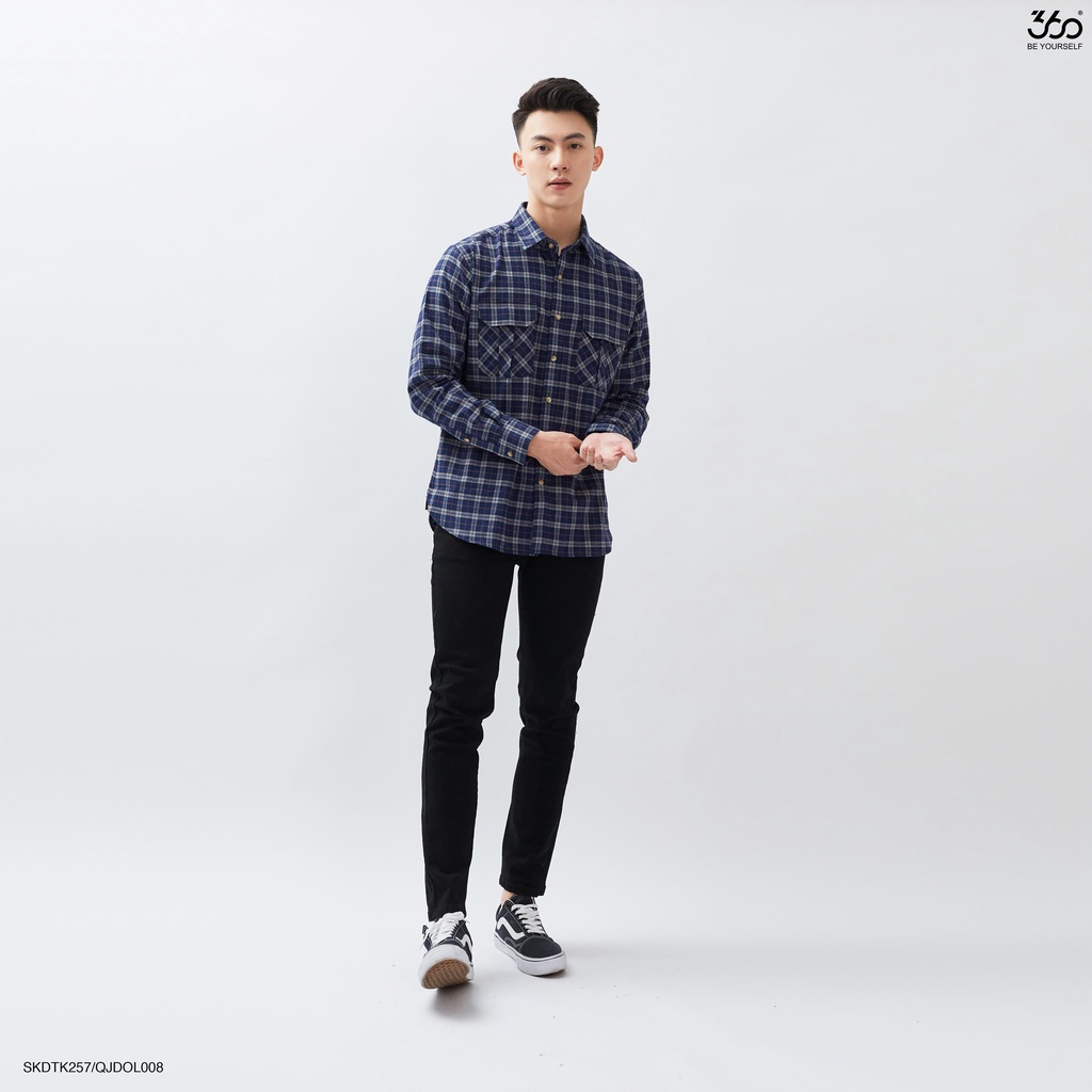 Quần jean nam đen dáng slimfit thương hiệu 360 BOUTIQUE quần bò trơn - QJDOL008