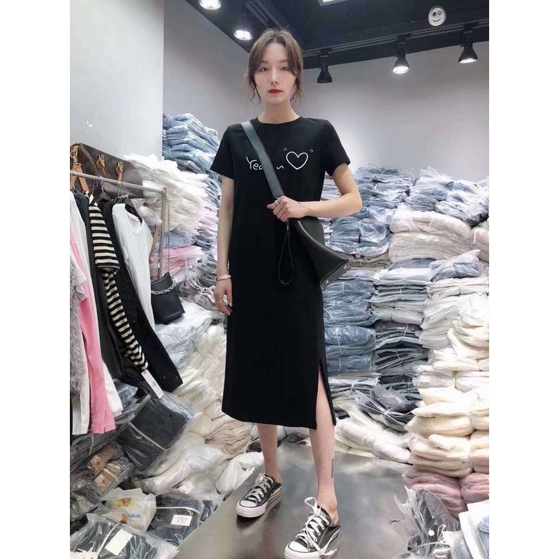 Đầm nữ ngắn tay xẻ tà duyên dáng | BigBuy360 - bigbuy360.vn