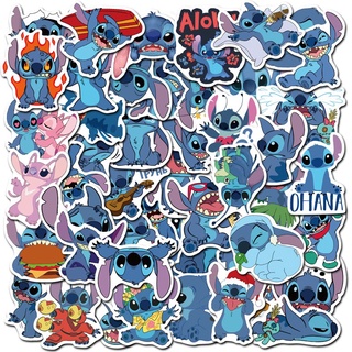 Bộ 50 miếng dán chống thấm nước hình Stitch cho ván trượt