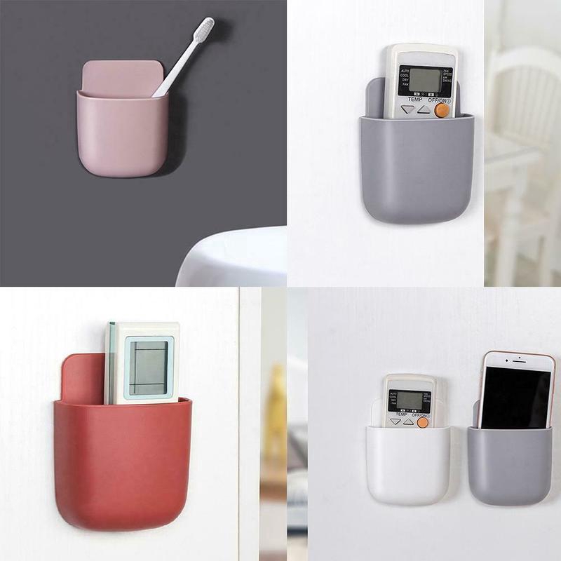 Air Conditioner TV Remote Control Paste Holder Case/ ABS Wall Mount Mobile Phone Storage Box Organiser