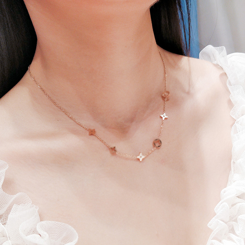 Vòng cổ bằng thép titan thiết kế đơn giản thời trang mùa hè 2021