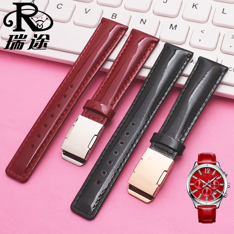 DQEQ Adaptor Casio Sheen-5020L-4A 5010 ladies watch strap shiny leather strap 18mm2022