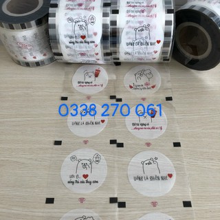 CUỘN MÀNG ÉP LY NHỰA MẪU SIÊU DỄ THƯƠNG MẪU GẤU ĐỎ - MÀNG DẬP CỐC IN HÌNH SẴN