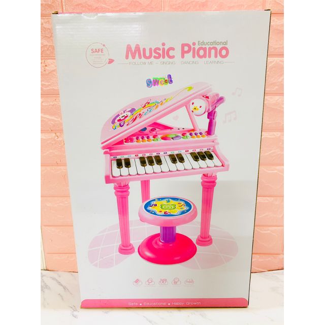 Đồ chơi đàn piano có micro ghế ngồi mẫu mới