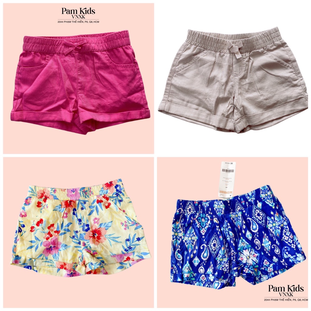 P107 Quần short bé gái Gym xuất xịn chất linen
