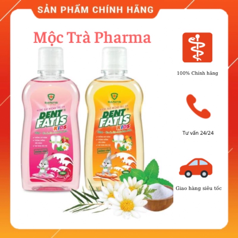 Nước xúc miệng trẻ em Dent Fatis-Chai 250ml-Ngăn sâu răng,mảng bám,giảm hôi miệng