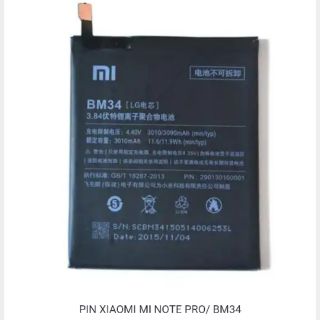 Pin xiaomi mi note pro BM34 xịn bảo hành 6 tháng