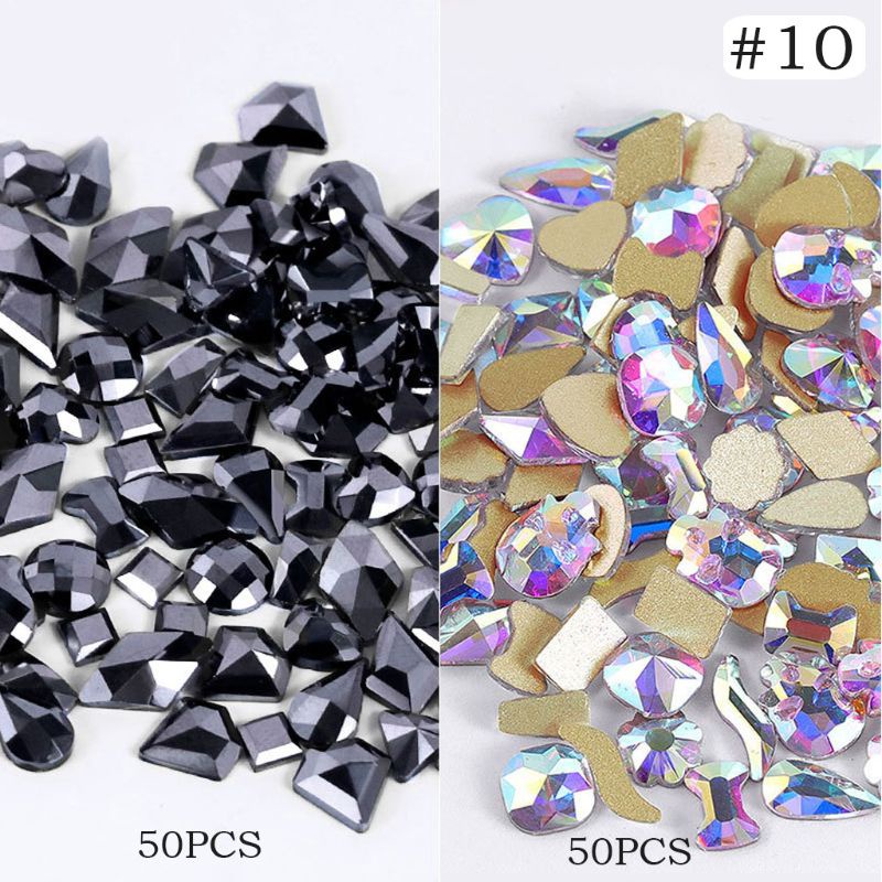 Set 100 Viên Đá 3D Lấp Lánh Trang Trí Móng Tay Sau Lưng