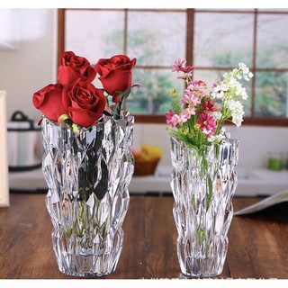 [HÀNG TẾT]  Bình Bông thủy tinh  Lọ cắm hoa Kim cương vàng/trắng