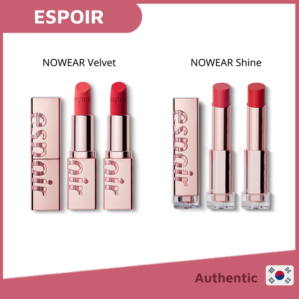 [ESPOIR] Son thỏi lì - LIPSTICK NOWEAR VELVET / bóng - SHINE | BigBuy360 - bigbuy360.vn