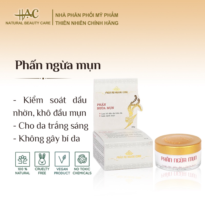 Phấn kiểm soát dầu, makeup mỏng nhẹ, thông thoáng, giúp ngăn ngừa mụn, chiết suất thiên nhiên - Phấn Nụ Hoàng Cung