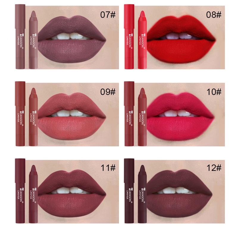 Son Môi Dưỡng Ẩm Chống Thấm Nước Lâu Trôi Không Dính Thành Cốc Có 12 Màu Chọn Lựa