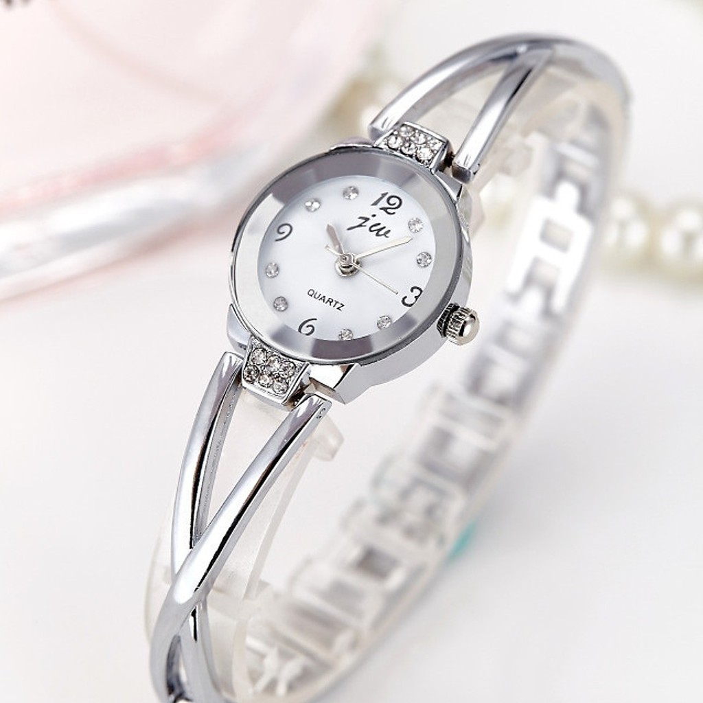 Đồng hồ nữ JW dây trắng dạng lắc xinh- Đồng Hồ Máy Nhật