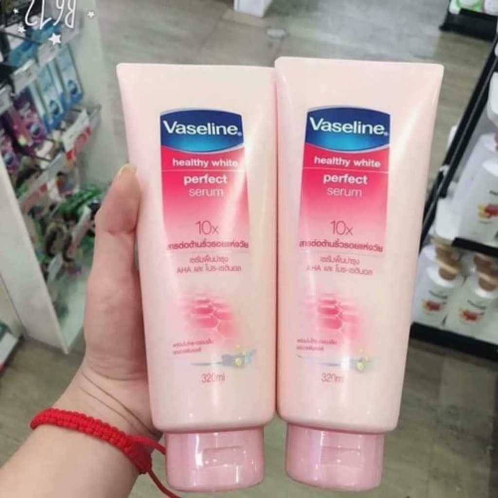 Sữa dưỡng thể trắng da Vaseline 10X Healthy White Perfect Serum Thái Lan 320ml, da trắng vượt trội