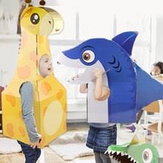 Đồ Chơi Mô Hình DIY LÀM Bằng Tay Giấy- Khủng Long Hươu Cao Cổ Cá Mập