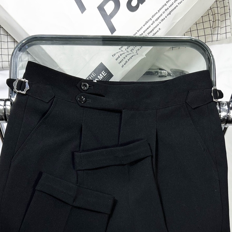 Quần âu nam Side Tab cạp cao, quần trouser nam 9 tấc Hàn Quốc - Play Boys