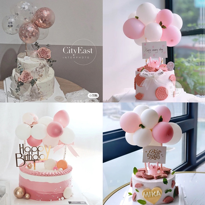 Bong Bóng Hình Nón Nhiều Màu Sắc 5 inch Dùng Trang Trí Bánh Kem