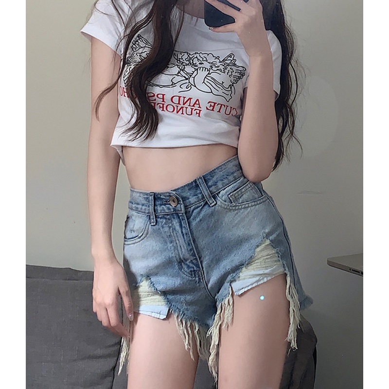 Quần Short Jean Rách Thời Trang Dành Cho Nữ