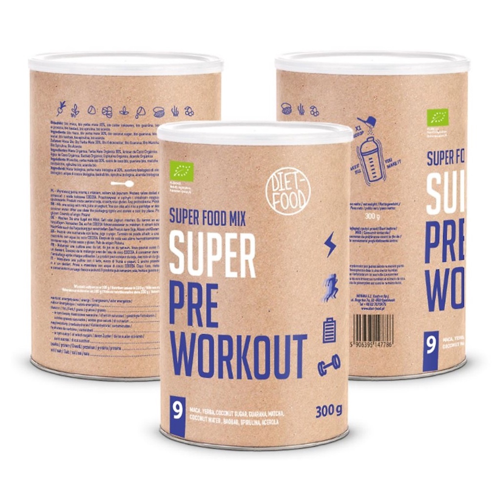 Bột hỗn hợp siêu thực phẩm thải độc Detox, Bột tập gym Pre Workout hữu cơ 300g Diet Food tăng cơ giảm mỡ