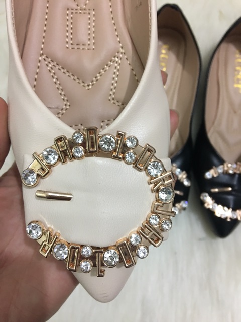 Giày bệt Nữ đính đá chữ C siêu hót