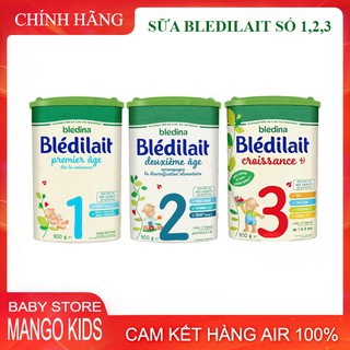Sữa Bledilait Pháp số 1 2 3 hàng bay air, hộp 900g