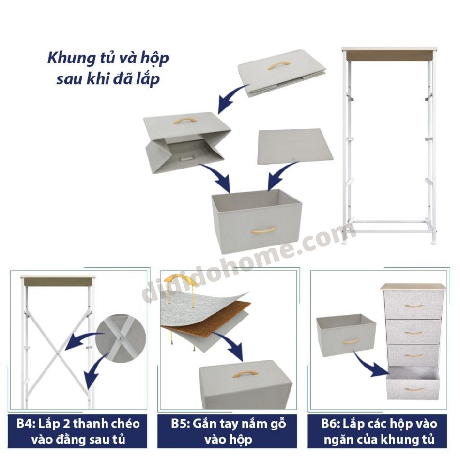 Kệ tủ ngăn kéo 4 tầng NEATERIZE