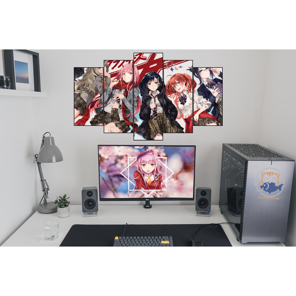 TRANH DÁN TƯỜNG decor trang trí phòng ZERO TWO - 002 - Darling In The Franxx - bộ 3