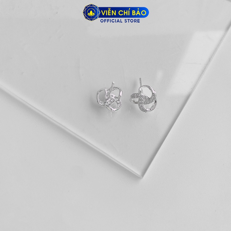 Bông tai bạc nữ Twist sang chảnh chất liệu bạc 925 thời trang phụ kiện trang sức nữ Viễn Chí Bảo B400248