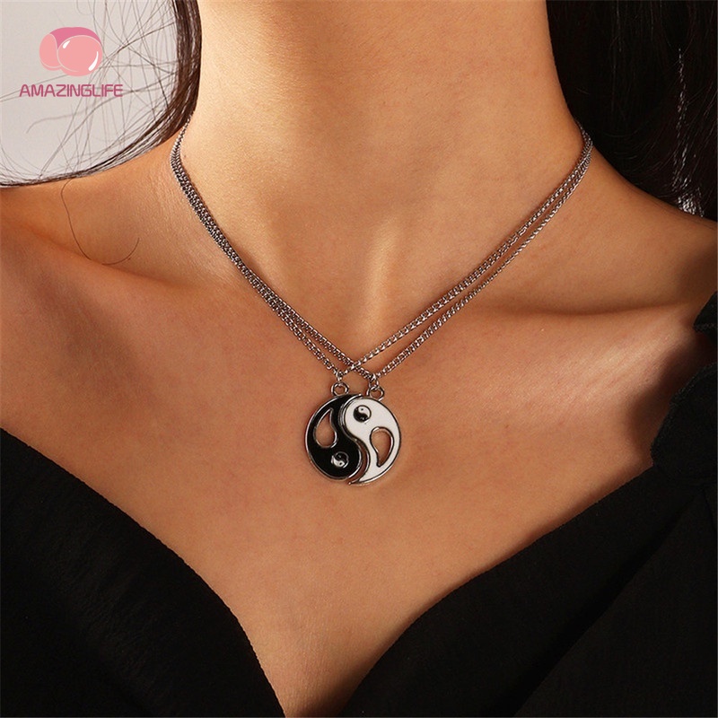 Bộ Vòng Tay / Dây Chuyền Mặt Âm Dương / Âm Dương Bằng Hợp Kim Tùy Chỉnh Thời Trang Cho Cặp Đôi