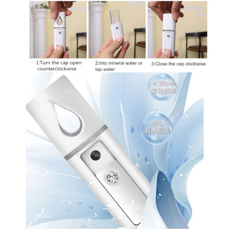 Máy phun sương hơi nước dưỡng ẩm da mặt gọn nhẹ sạc USB | BigBuy360 - bigbuy360.vn
