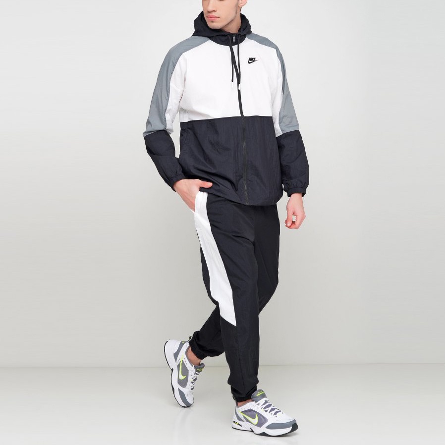 ÁO KHOÁC NIKE COLOUR BLOCK RETRO WOVEN JACKET - ĐEN / TRẮNG / XÁM