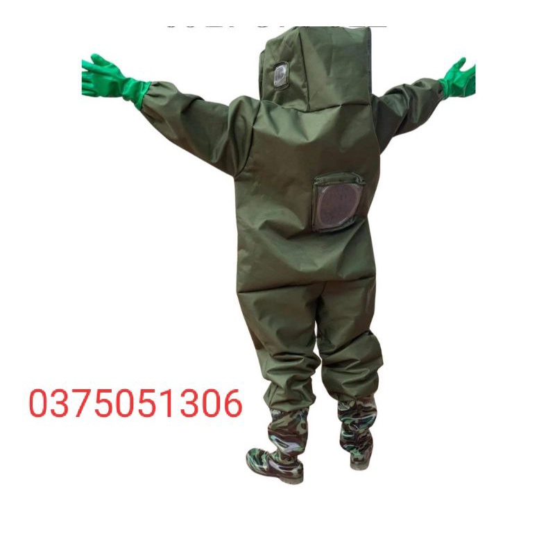 {GIẢM GIÁ KIẾM 5 SAO}BỘ BẮT ONG VẢI  KA KI SIÊU AN TOÀN(liền thân găng tay ủng cải tiến mới)
