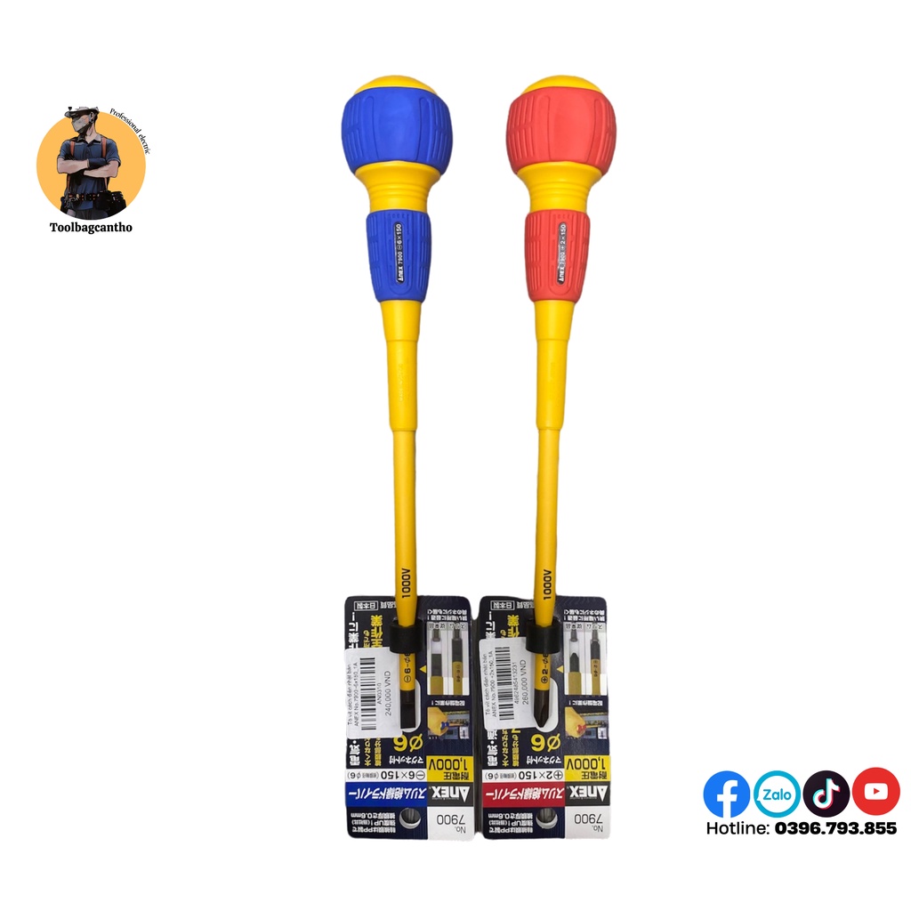 Tô vít cách điện Anex No.7900 -6x150 và +2x150