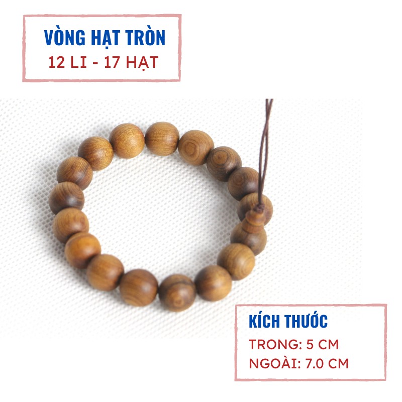 Vòng tay gỗ bách xanh hạt tròn dành cho nam nữ - nhiều kích thước