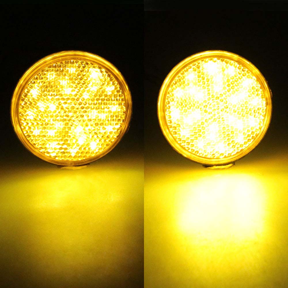 Bóng đèn LED 24 SMD hình tròn màu trắng/vàng/đỏ nhấp nháy báo tín hiệu phanh xe hơi/xe tải/xe máy