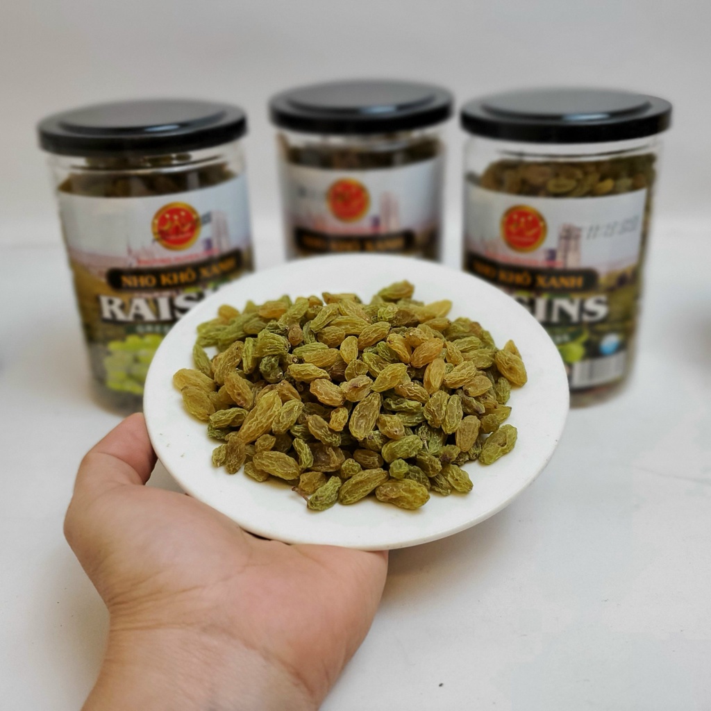 Nho xanh sấy khô không hạt Raisins hũ 400g bánh kẹo tết đồ ăn vặt cô nương béo