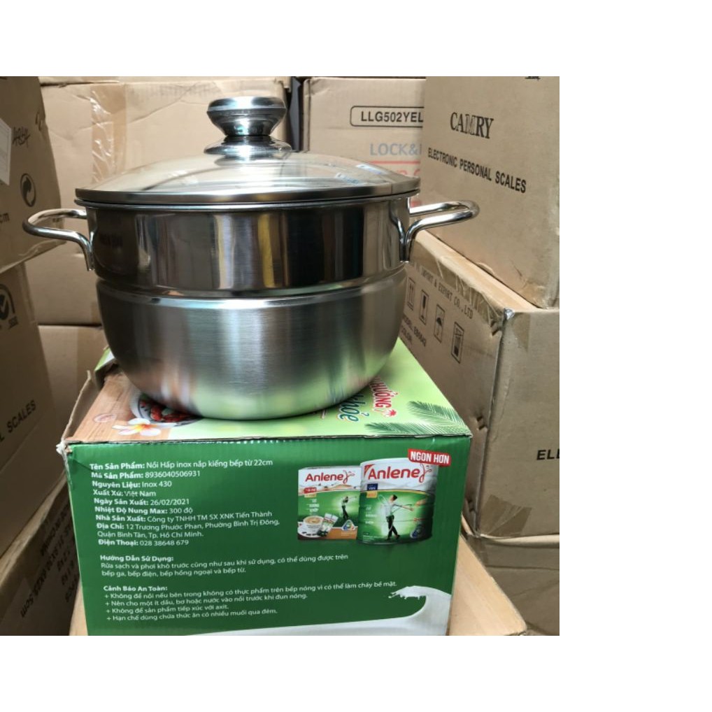 NỒI HẤP INOX NẮP KIẾNG QUÀ TẶNG ANLENE