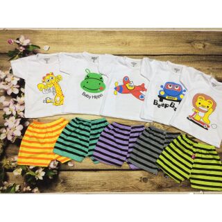 Set 5 bộ cộc trắng cotton