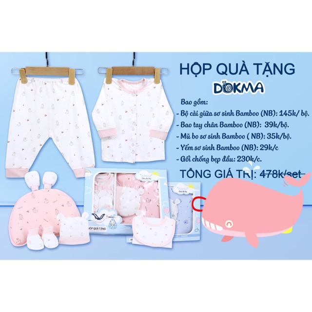 Set bộ quà tặng cho bé sơ sinh Dokma