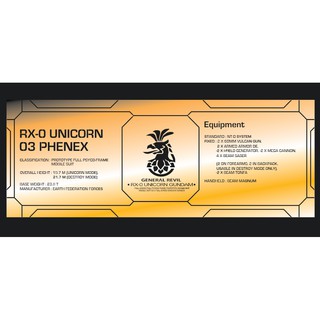 Decal dán base, tem metal sticker PG Unicorn - Banshee - Phenex