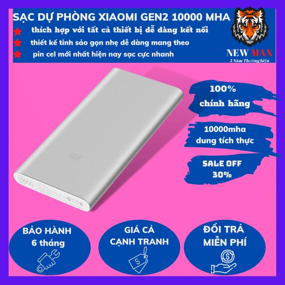 Sạc dự phòng Xiaomi 10000mAh Gen 3 có đèn báo