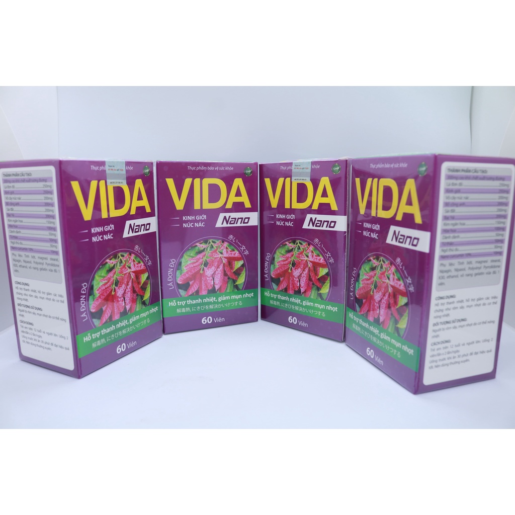Combo 3 Vida Nano Tặng 1 Vida Nano Ngăn Ngừa Rôm Xẩy, Mụn Nhọt, Nóng Trong - Vida Pharma