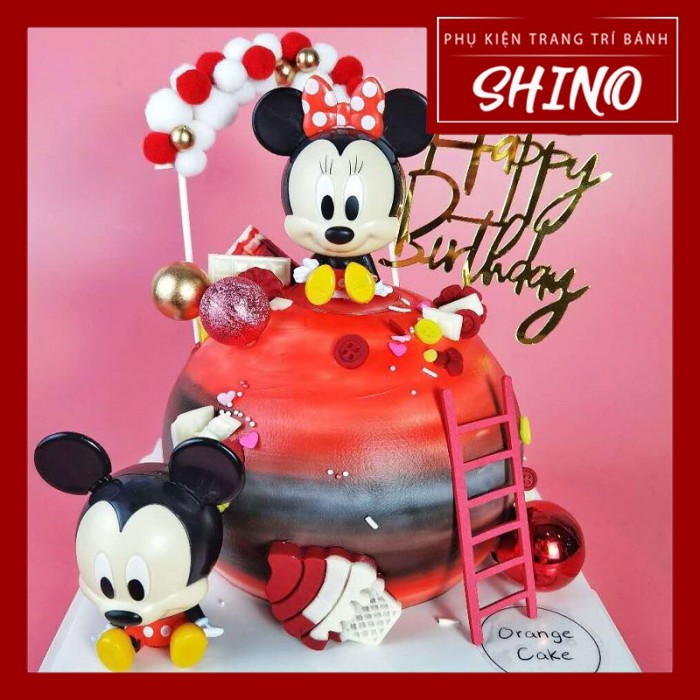 Đồ chơi chuột mickey trang trí bánh (Cặp)