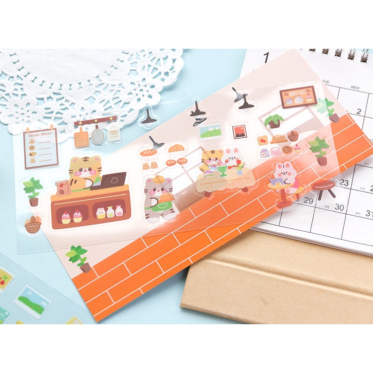 Peach 1Pcs Starlight shop stickers cute cartoon Journal Scrapbook Decor Sticker