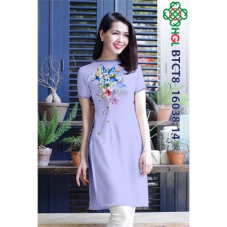 Vải Áo Dài Cách Tân In Hoa Ngực